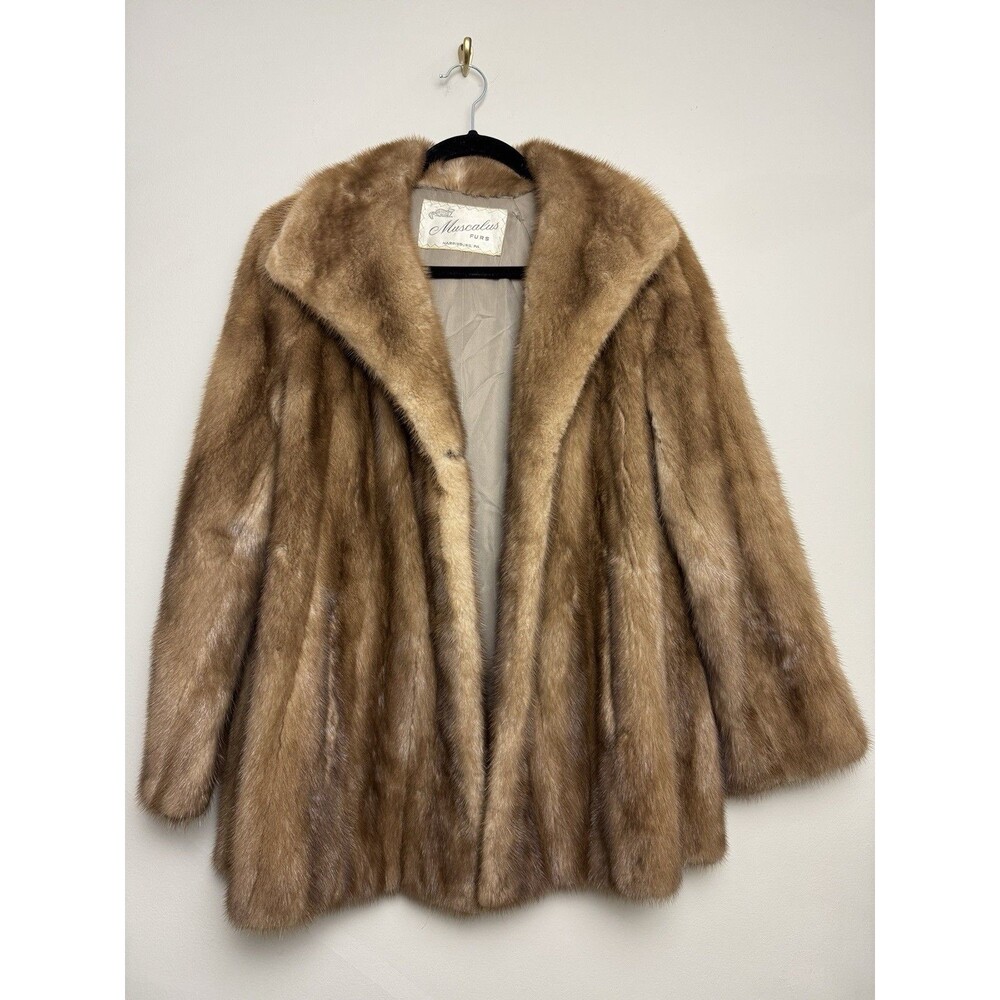 Muscalus Furs Vintage Jacket One Size Brown Real Fur